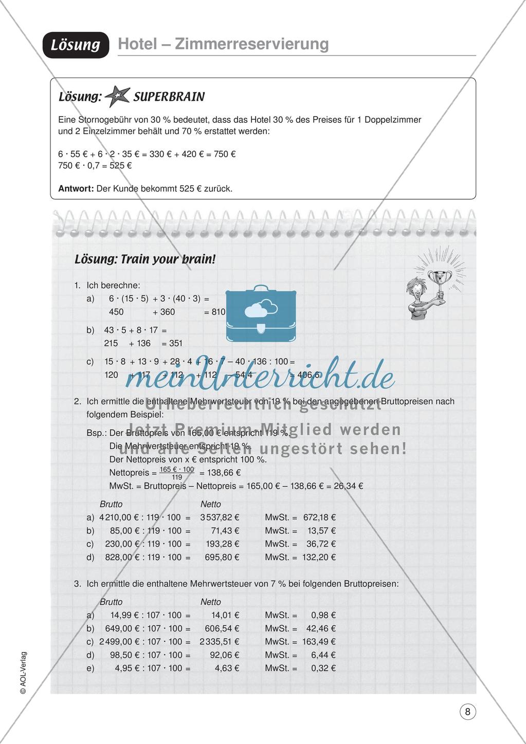 Mathe im Berufsalltag/Gastgewerbe: Übernachtungspreise berechnen Preview 10