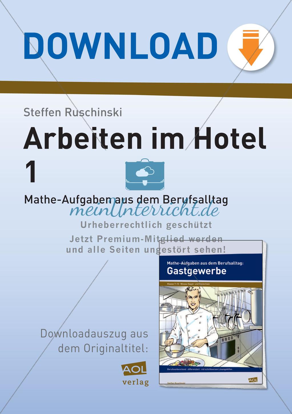Mathe im Berufsalltag/Gastgewerbe: Übernachtungspreise berechnen Preview 1