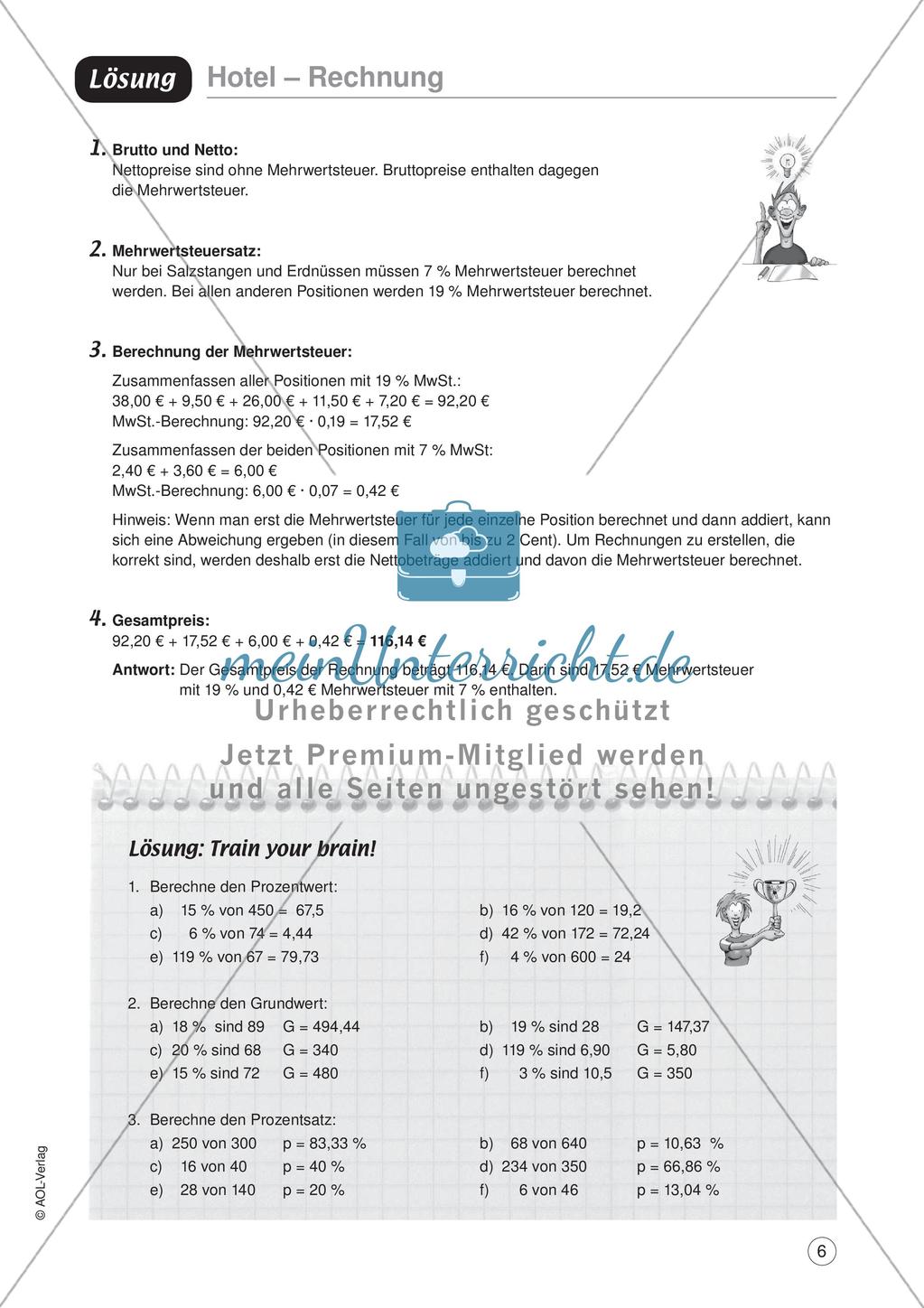 Mathe im Berufsalltag/Gastgewerbe: Bruttopreise berechnen Preview 8