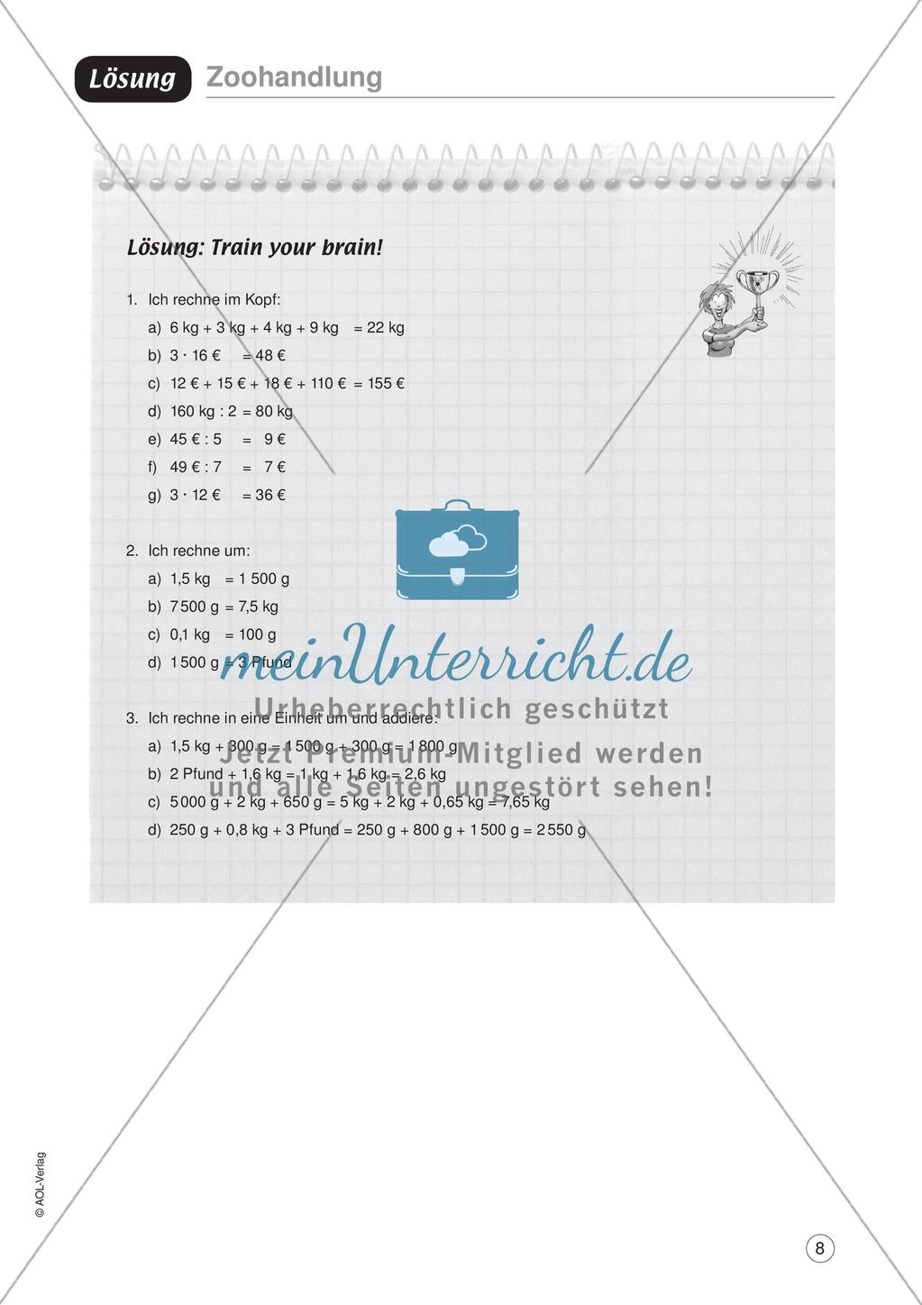 Mathe im Berufsalltag/Einzelhandel: Futtermischungen berechnen Preview 10