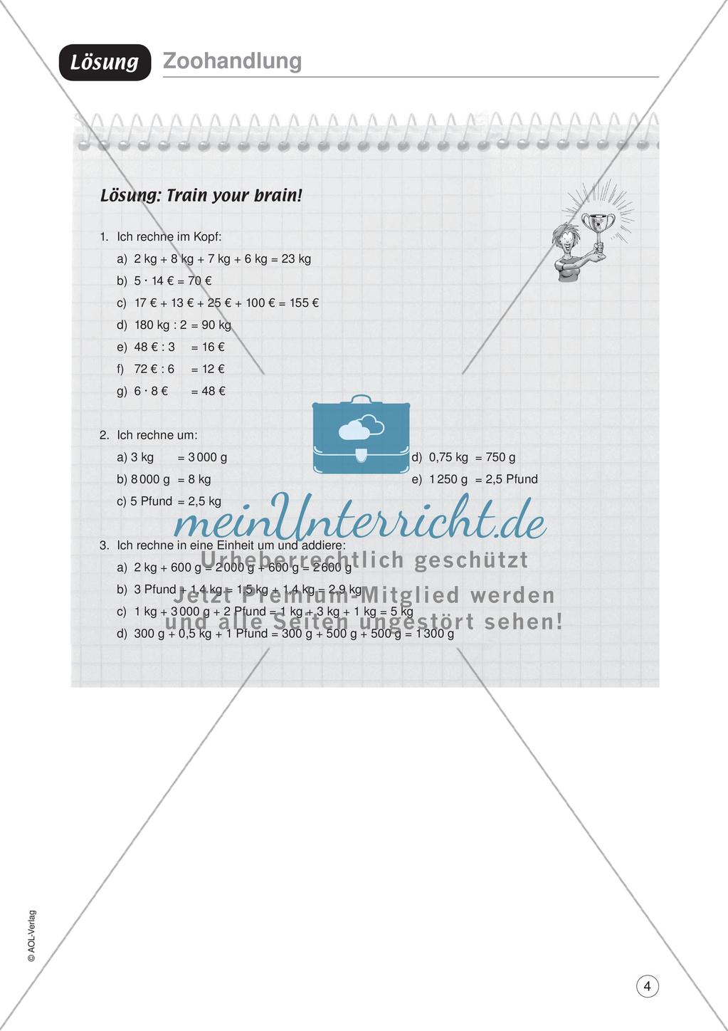 Mathe im Berufsalltag/Einzelhandel: Futtermischungen berechnen Preview 6