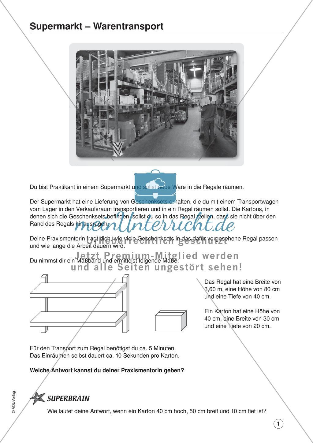 Mathe im Berufsalltag/Einzelhandel: Warentransporte optimieren Preview 3