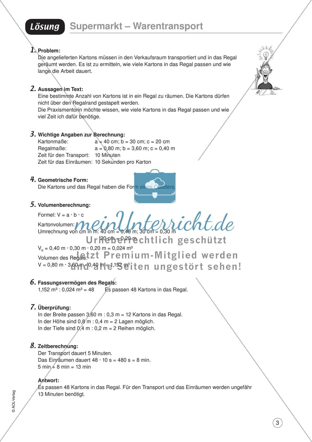 Mathe im Berufsalltag/Einzelhandel: Warentransporte optimieren Preview 5