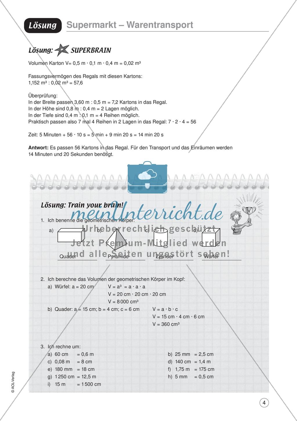 Mathe im Berufsalltag/Einzelhandel: Warentransporte optimieren Preview 6