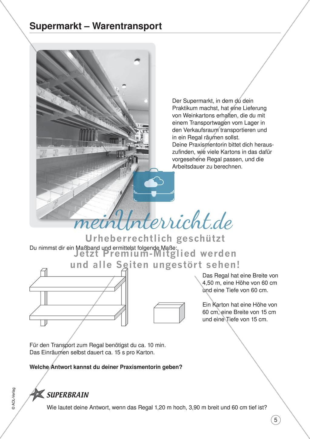Mathe im Berufsalltag/Einzelhandel: Warentransporte optimieren Preview 7