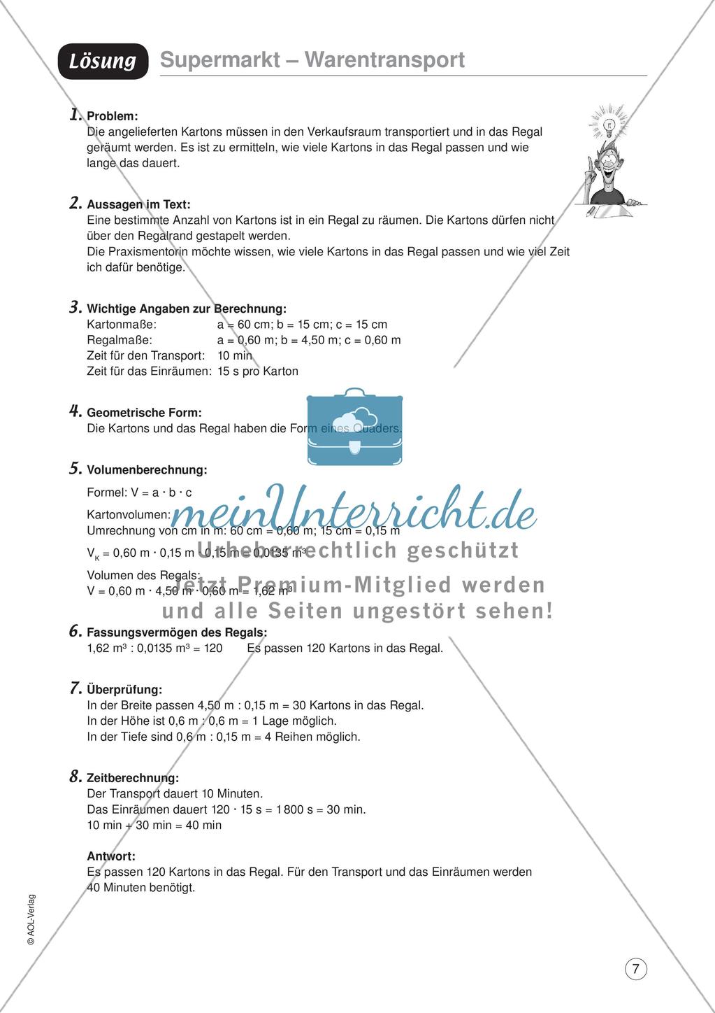 Mathe im Berufsalltag/Einzelhandel: Warentransporte optimieren Preview 9