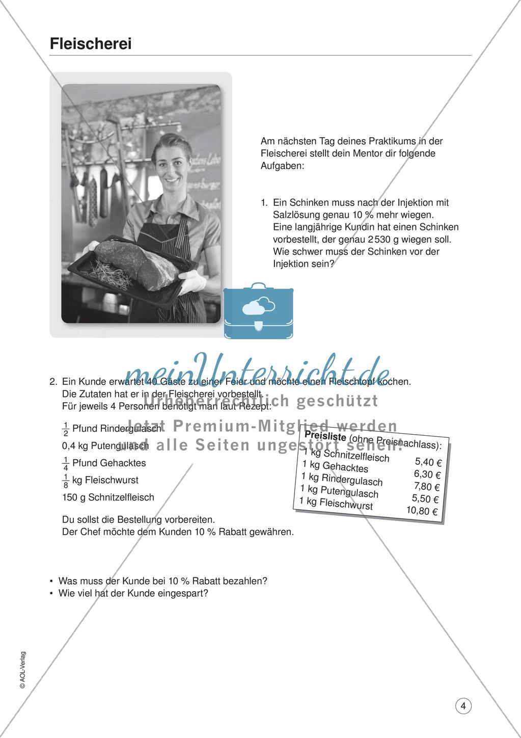Mathe im Berufsalltag/Einzelhandel: Gewichtsangaben umrechnen Preview 6