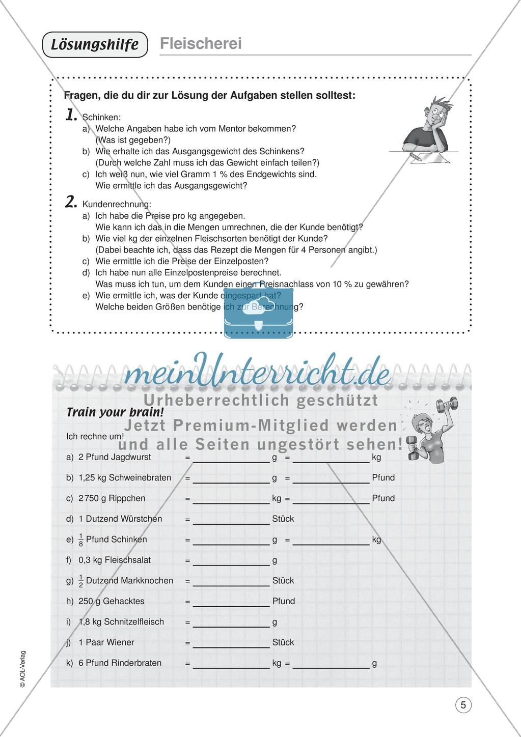 Mathe im Berufsalltag/Einzelhandel: Gewichtsangaben umrechnen Preview 7