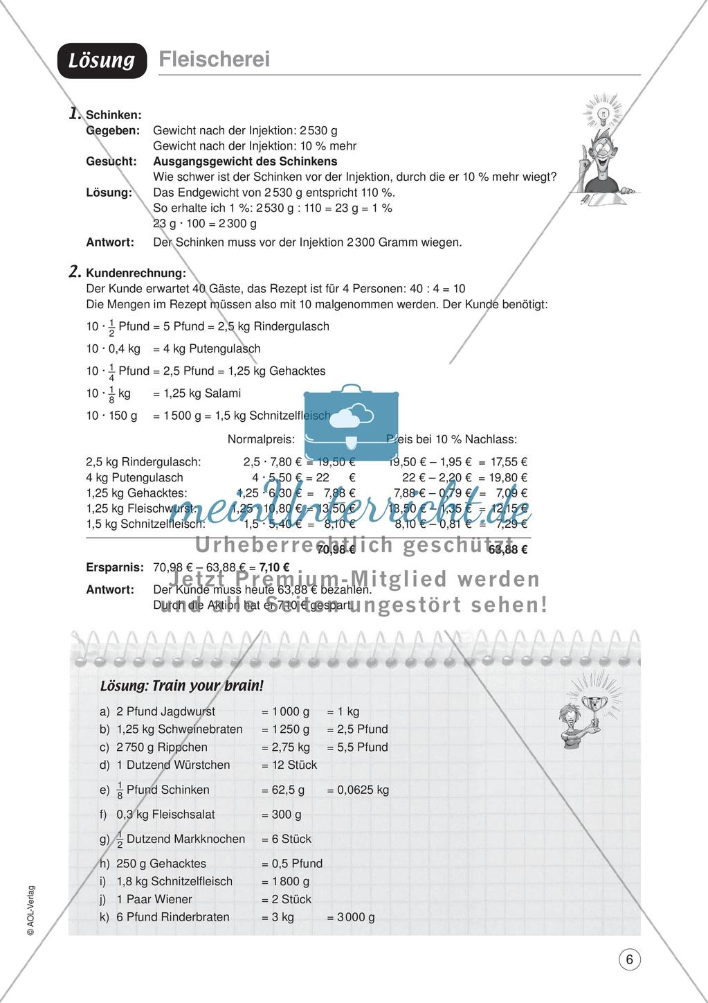 Mathe im Berufsalltag/Einzelhandel: Gewichtsangaben umrechnen Preview 8