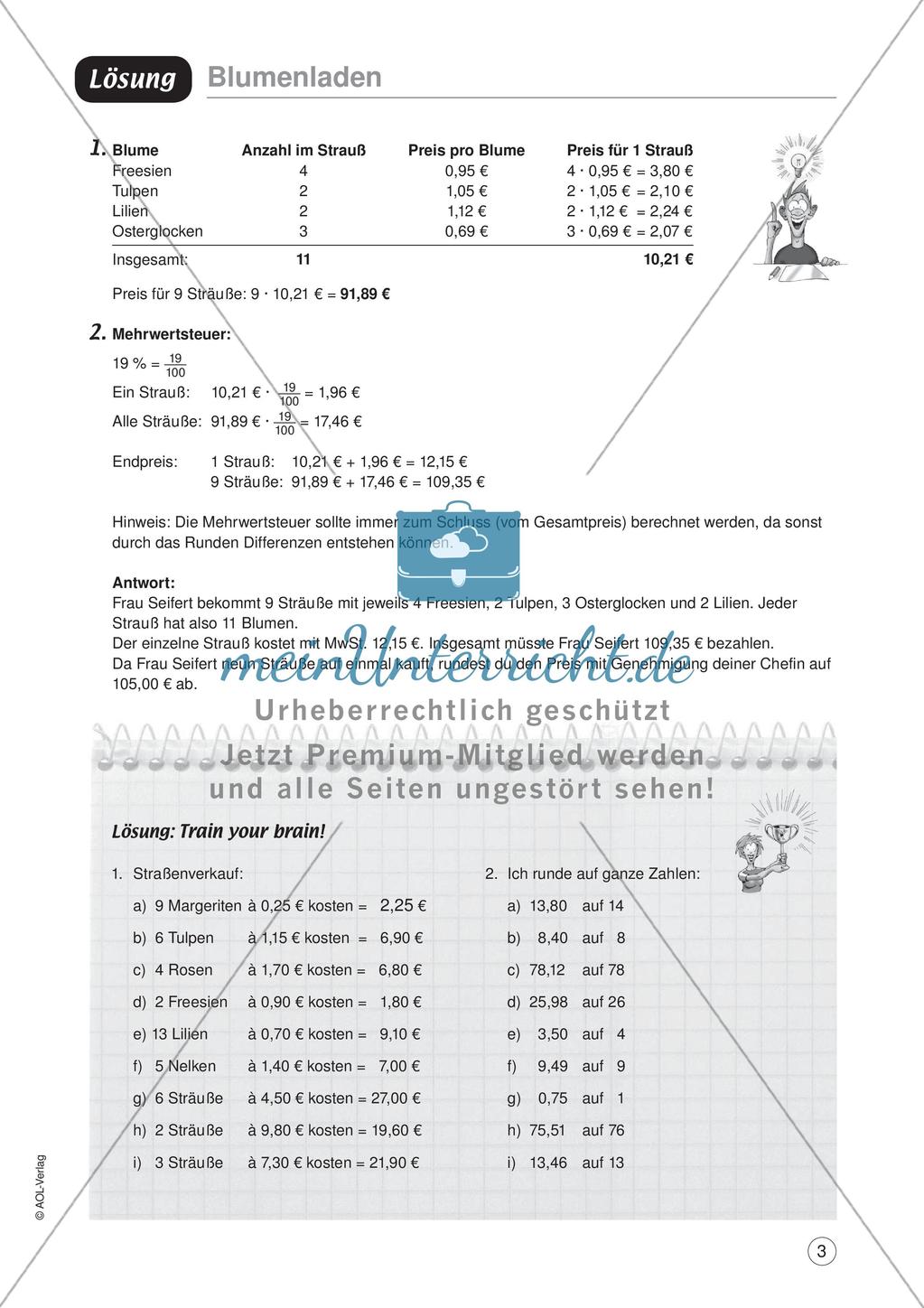 Mathe im Berufsalltag/Einzelhandel: Gesamtpreise berechnen Preview 5