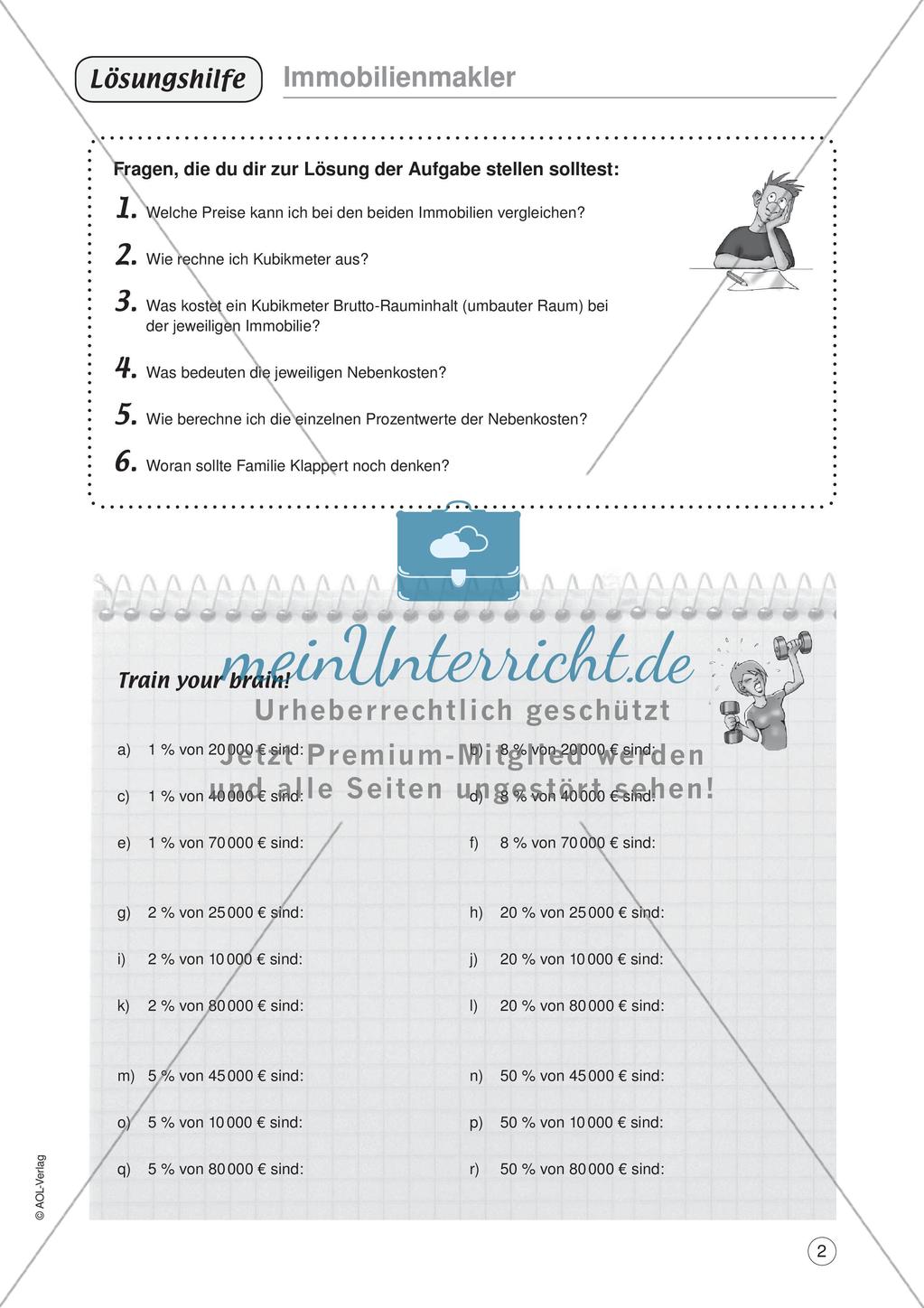 Mathe im Berufsalltag/Einzelhandel: Immobilienpreise berechnen Preview 4