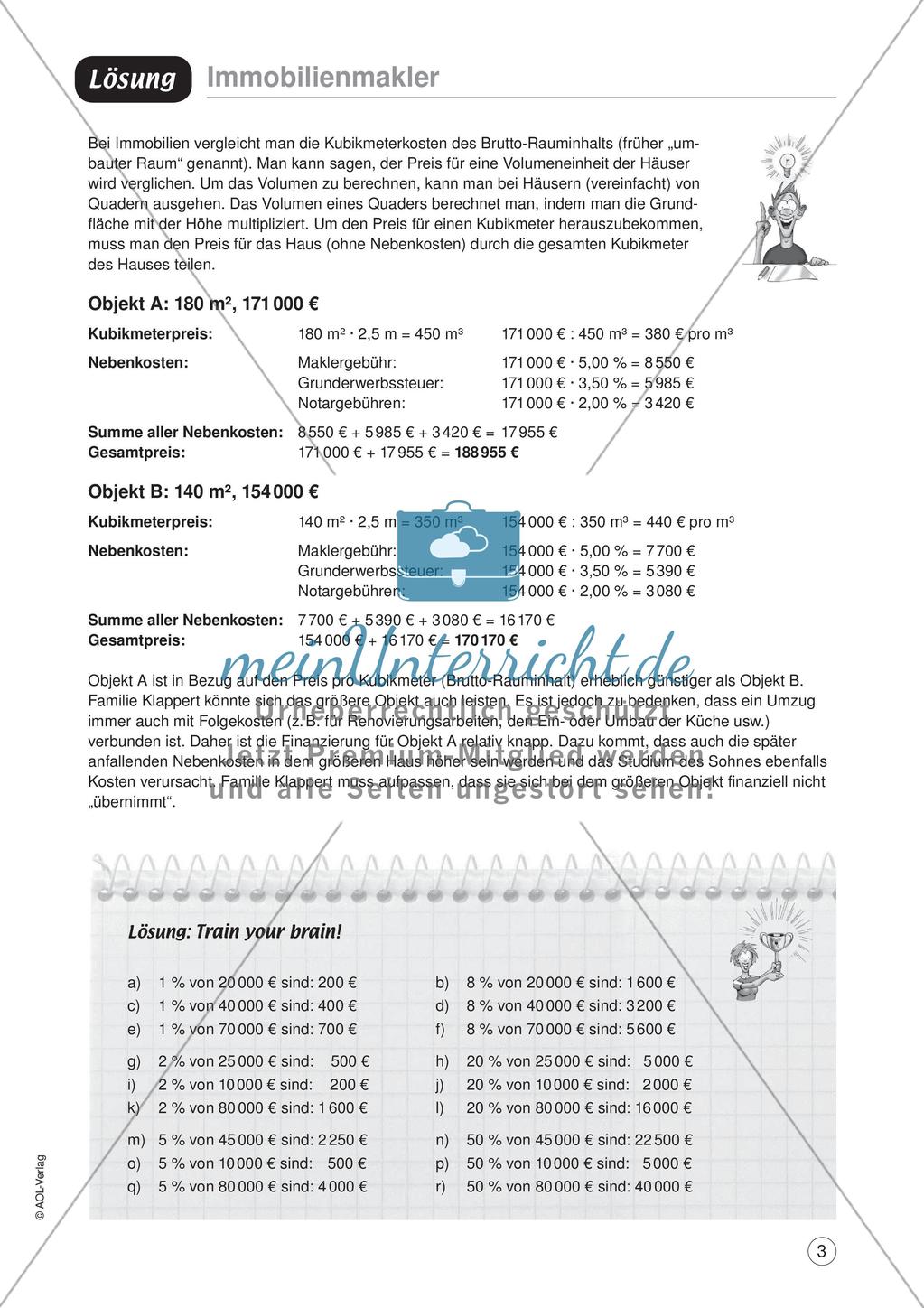 Mathe im Berufsalltag/Einzelhandel: Immobilienpreise berechnen Preview 5