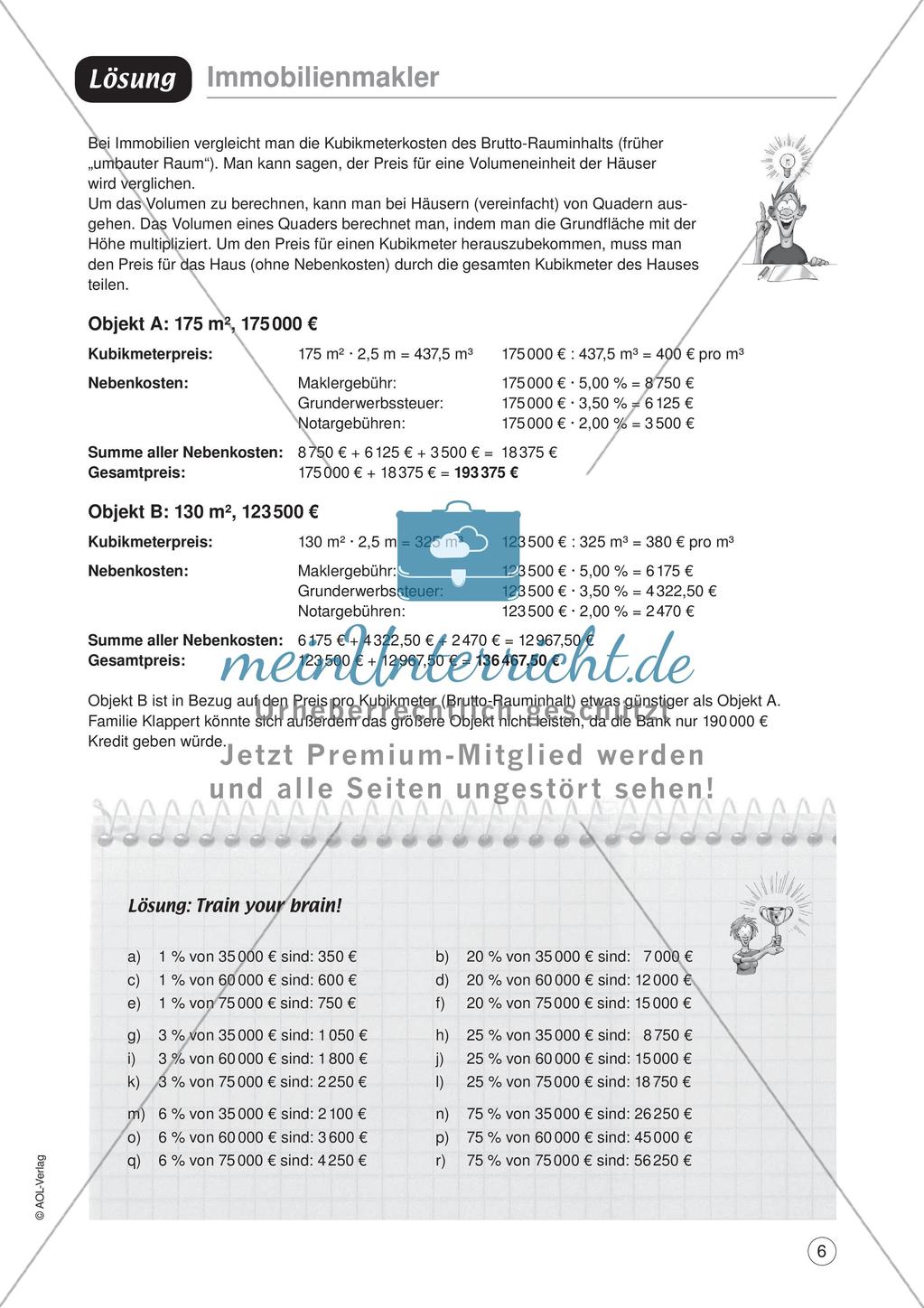 Mathe im Berufsalltag/Einzelhandel: Immobilienpreise berechnen Preview 8