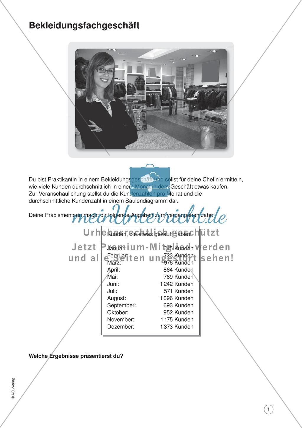 Mathe im Berufsalltag/Einzelhandel: Durchschnittliche Kundenzahlen berechnen Preview 3