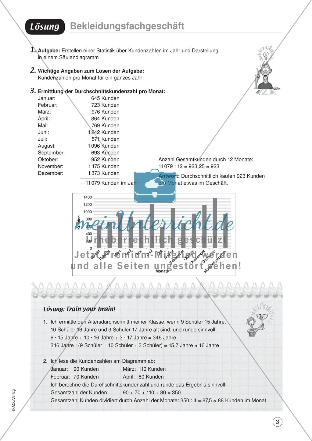 Mathe im Berufsalltag/Einzelhandel: Durchschnittliche Kundenzahlen berechnen Preview 5