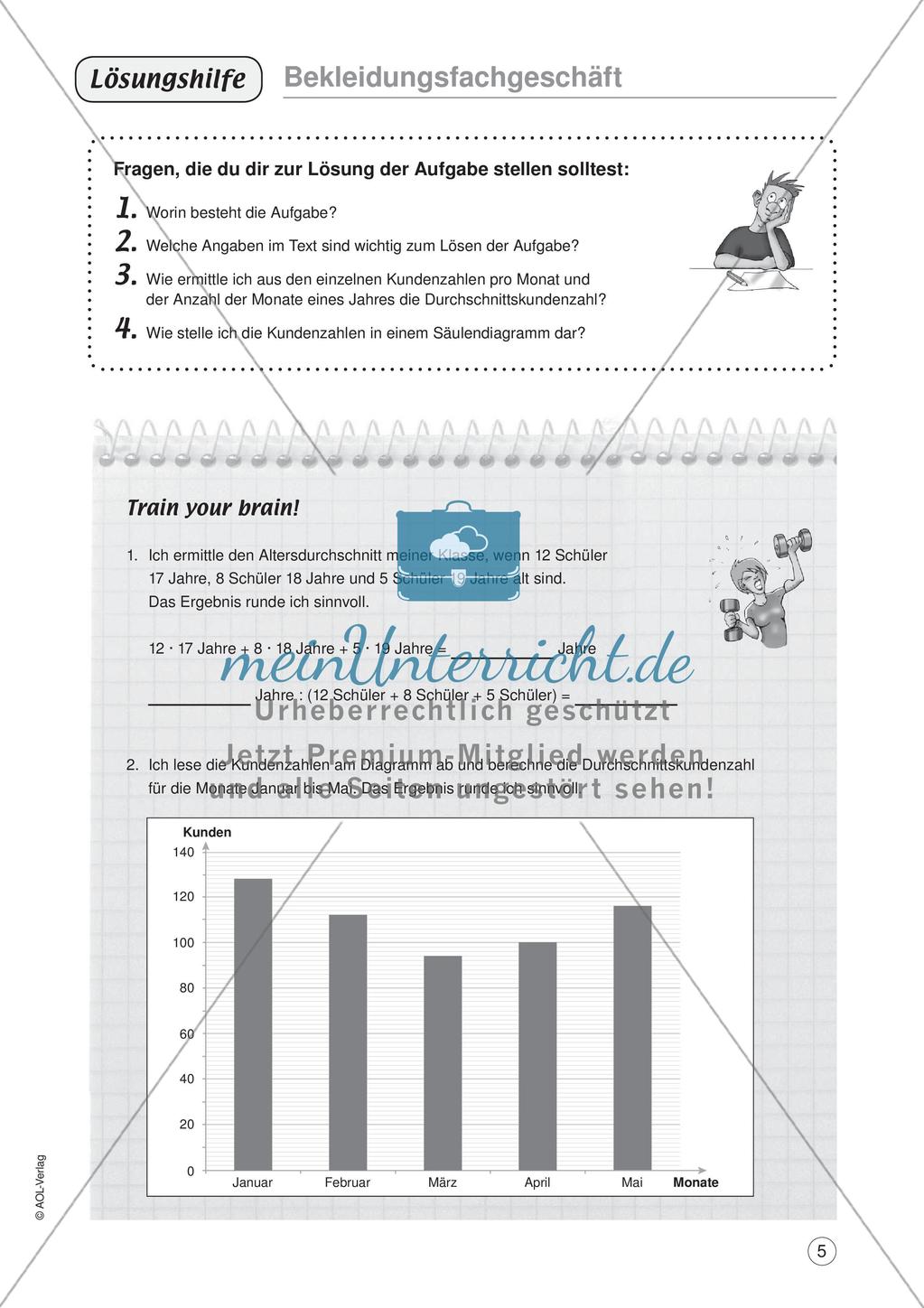 Mathe im Berufsalltag/Einzelhandel: Durchschnittliche Kundenzahlen berechnen Preview 7