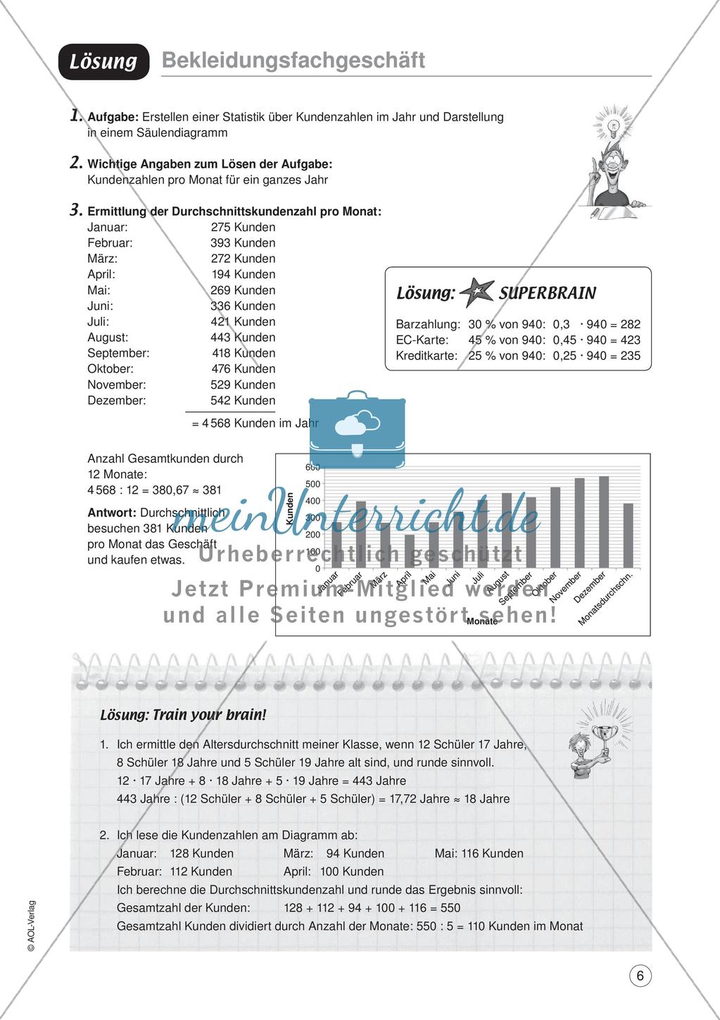 Mathe im Berufsalltag/Einzelhandel: Durchschnittliche Kundenzahlen berechnen Preview 8