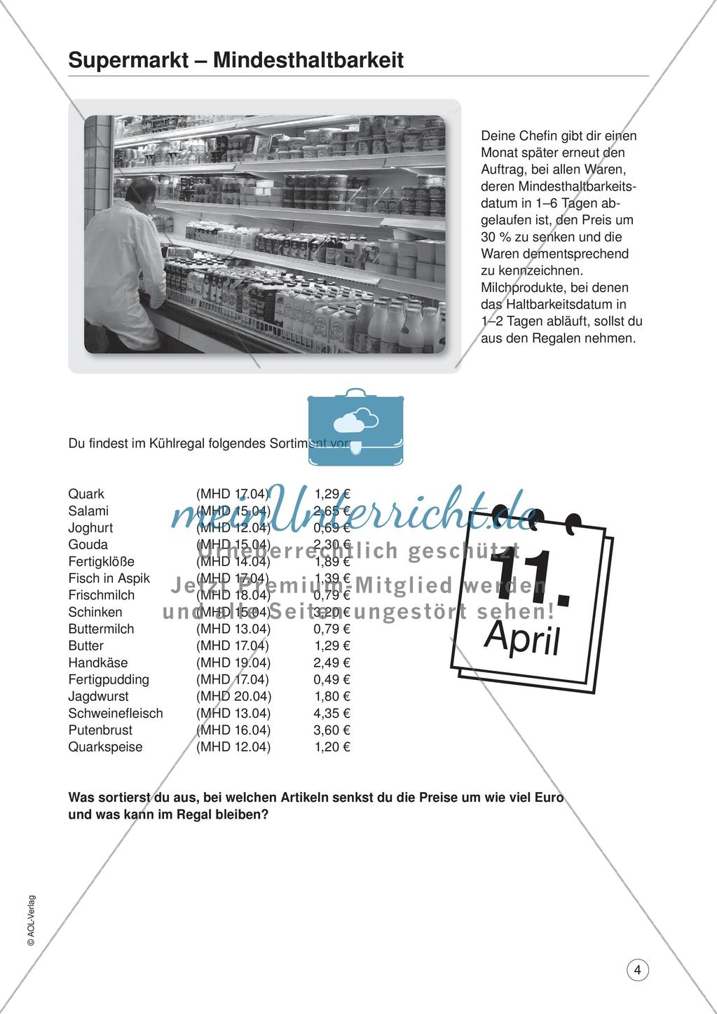 Mathe im Berufsalltag/Einzelhandel: Preisreduzierungen berechnen Preview 6