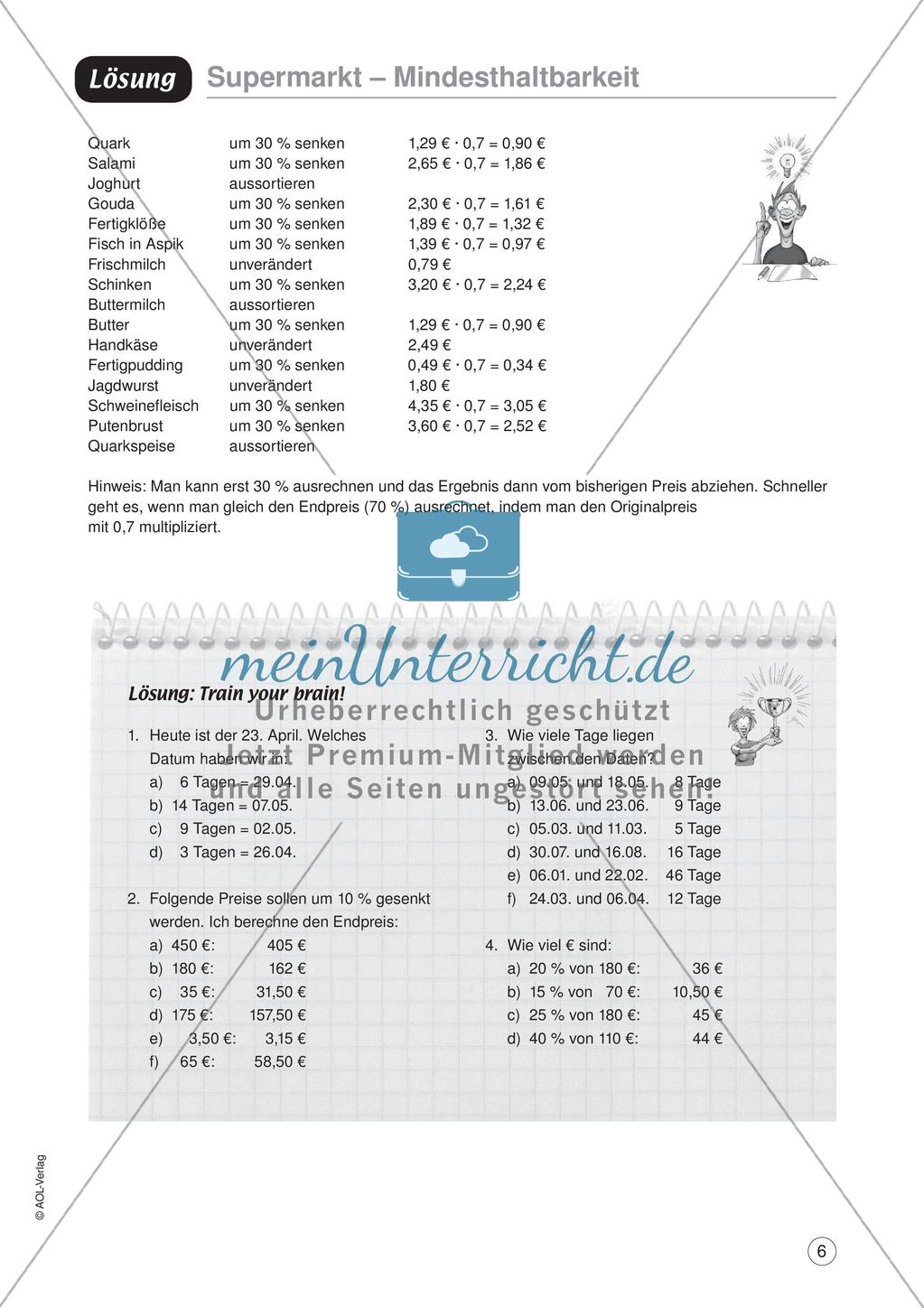 Mathe im Berufsalltag/Einzelhandel: Preisreduzierungen berechnen Preview 8