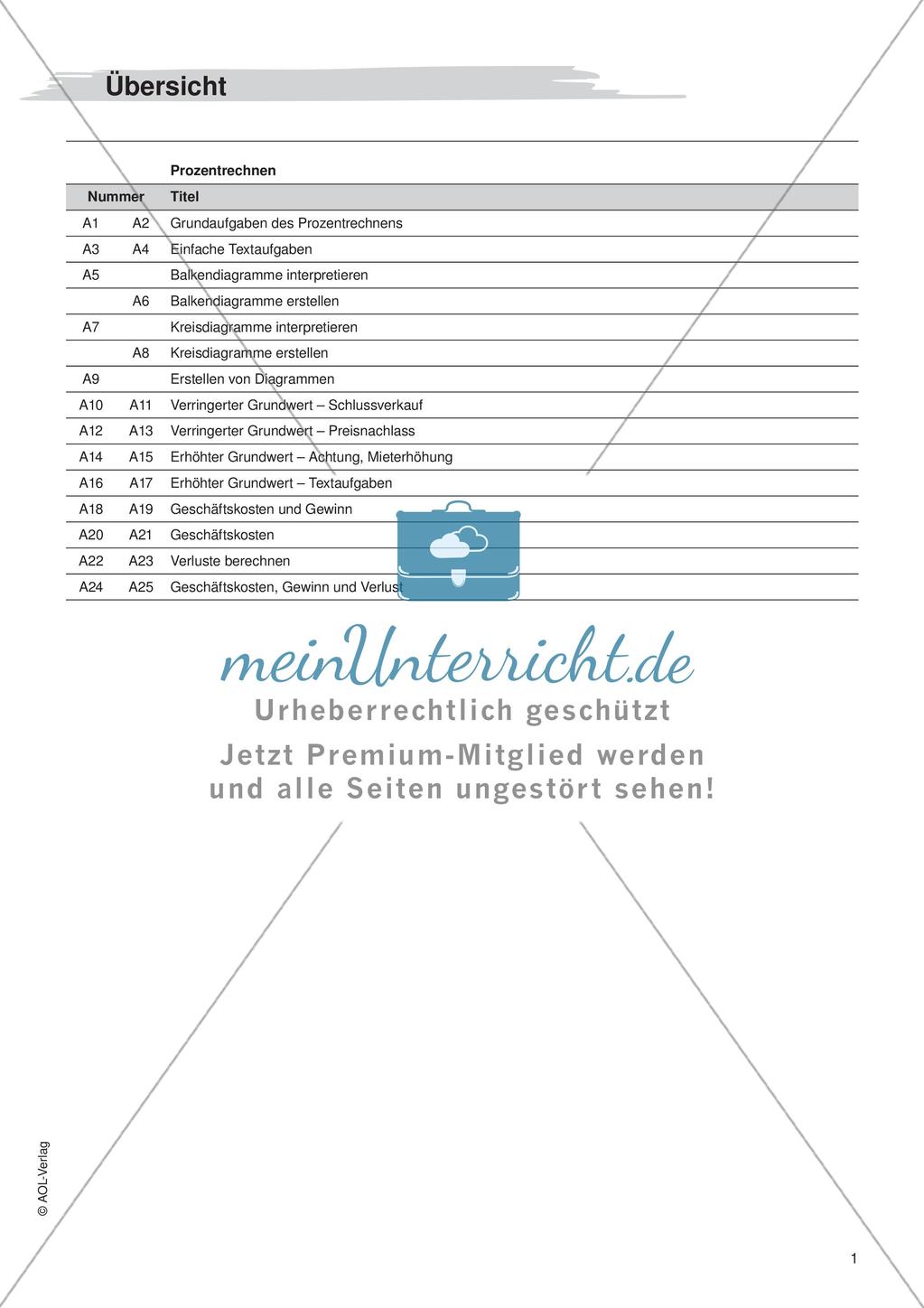Freiarbeit: Prozentrechnen Preview 3