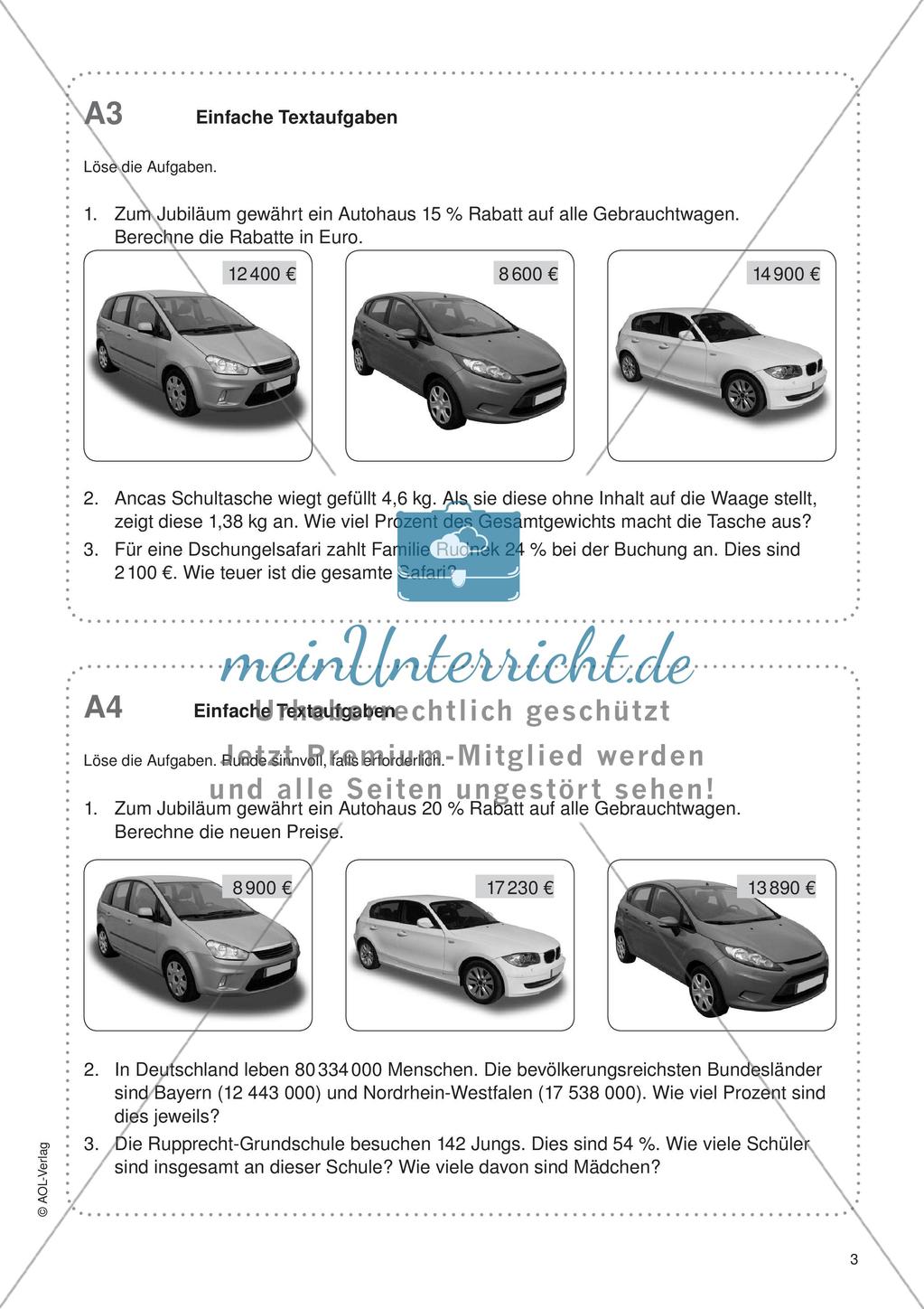 Freiarbeit: Prozentrechnen Preview 5
