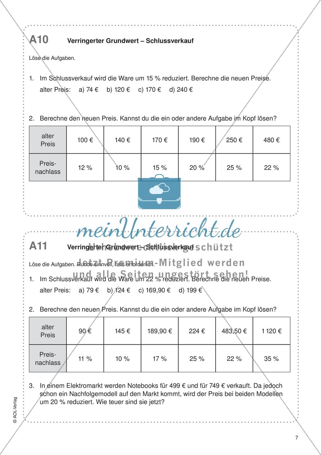Freiarbeit: Prozentrechnen Preview 9