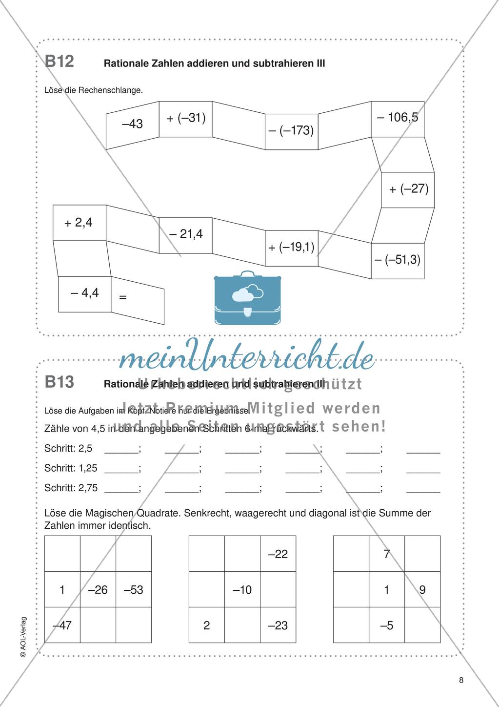 Freiarbeit: Rationale Zahlen Preview 10