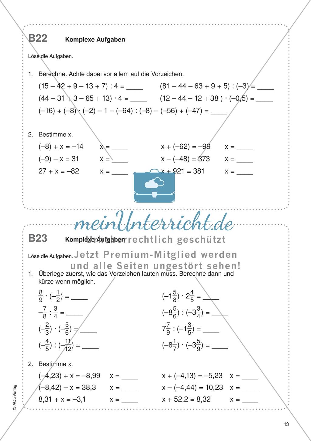 Freiarbeit: Rationale Zahlen Preview 15
