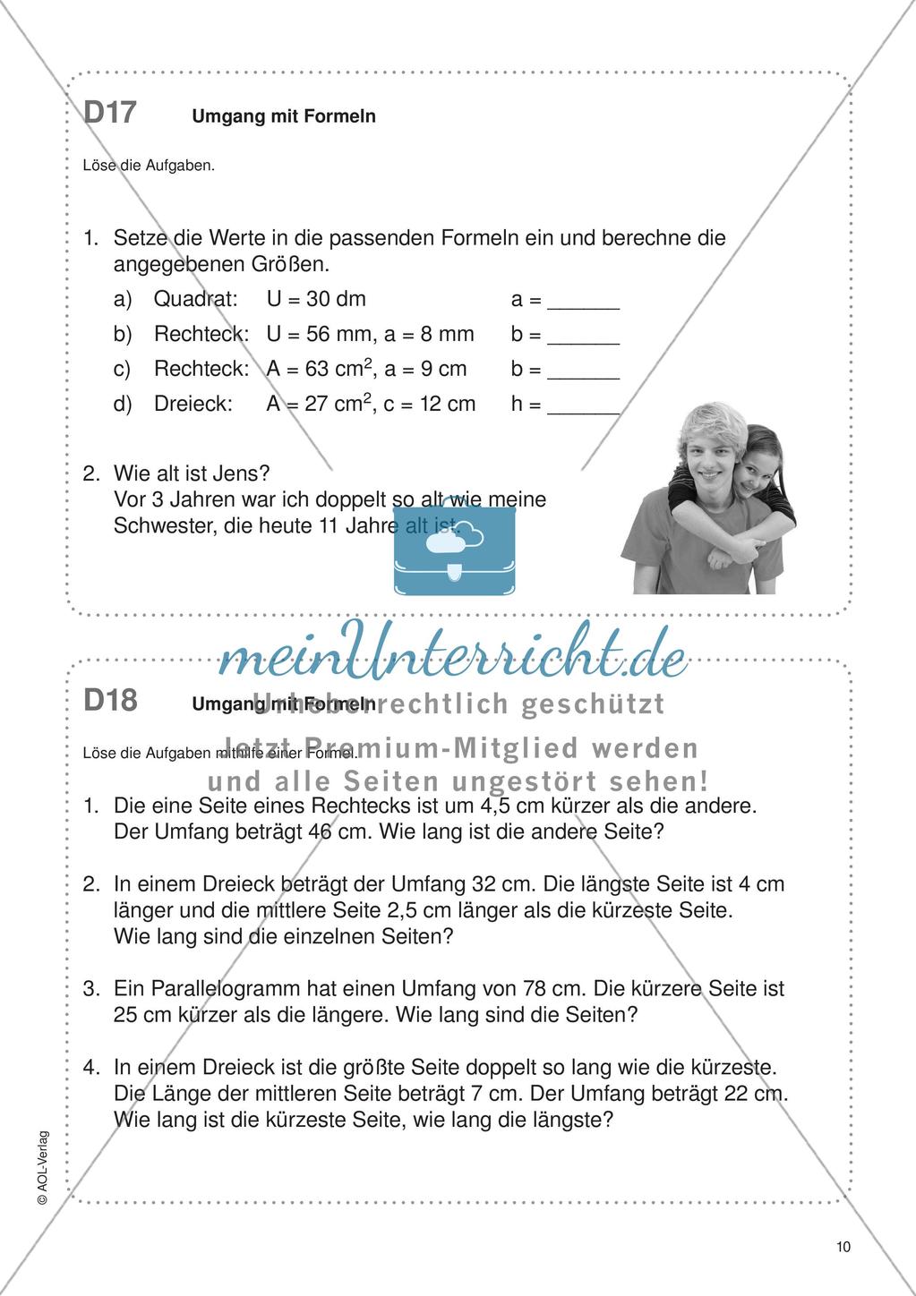 Freiarbeit: Terme und Gleichungen Preview 12