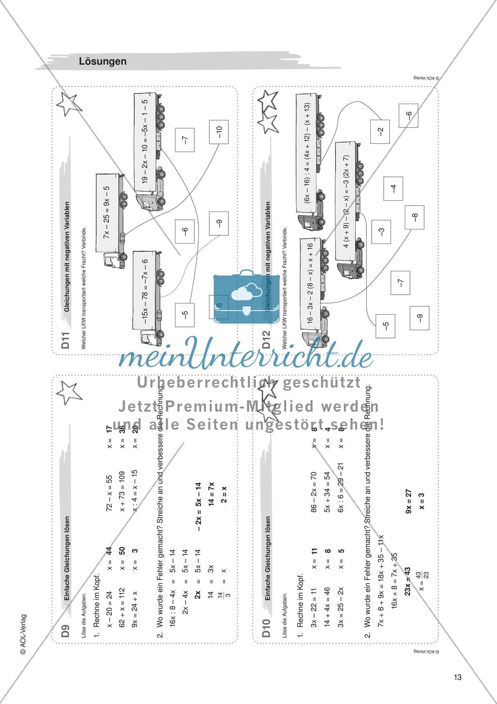 Freiarbeit: Terme und Gleichungen Preview 15