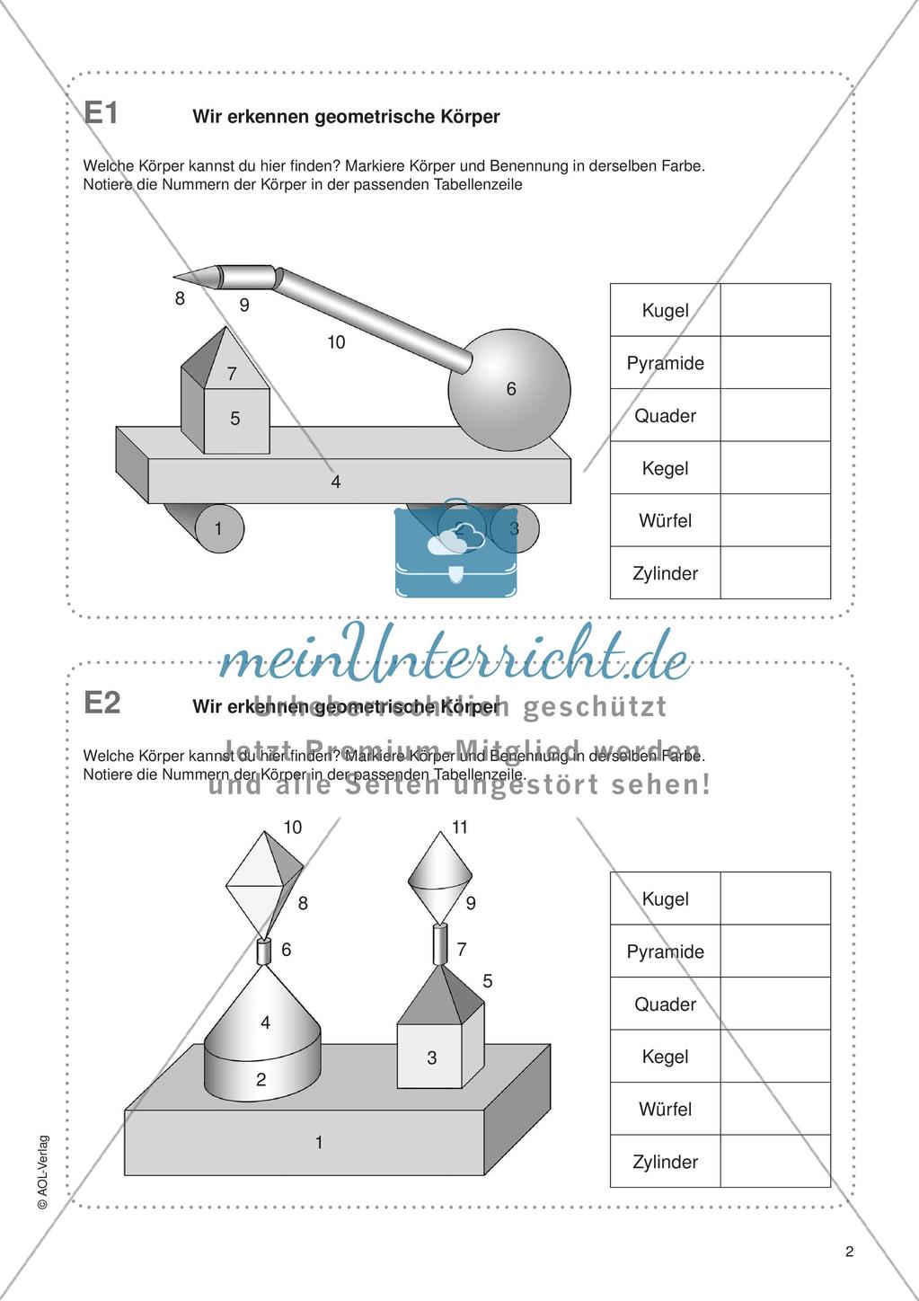 Freiarbeit: Geometrische Körper Preview 4