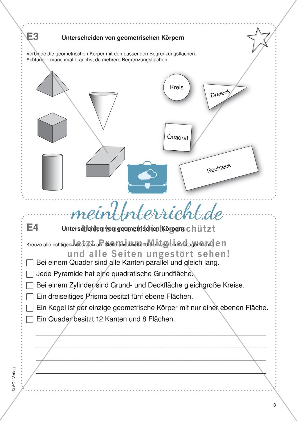 Freiarbeit: Geometrische Körper Preview 5