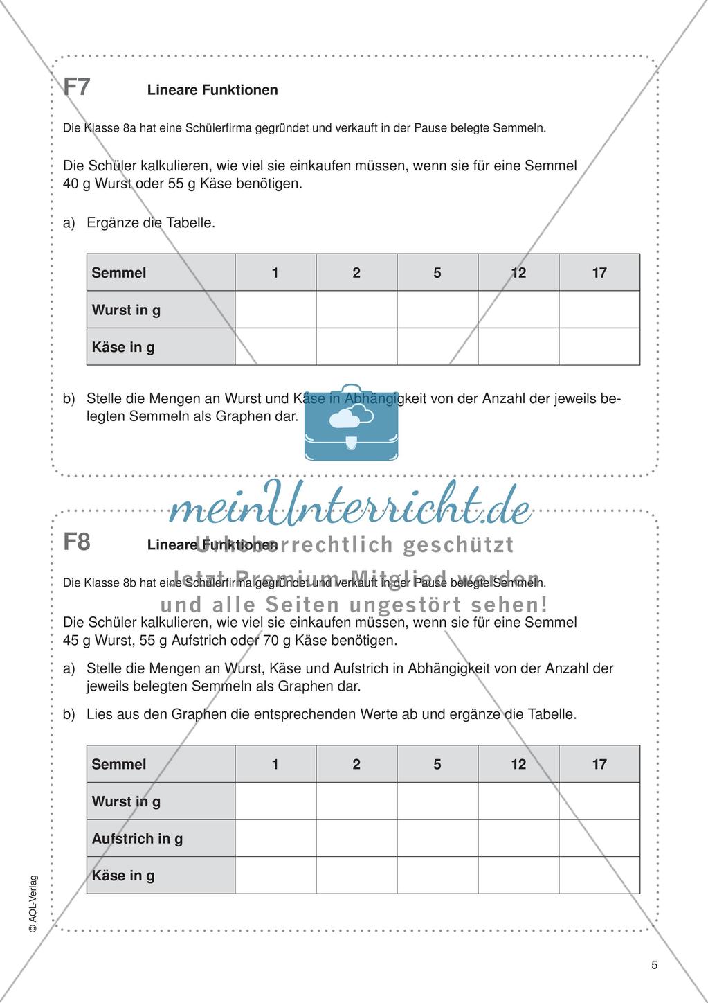 Freiarbeit: Funktionen und Größen Preview 7
