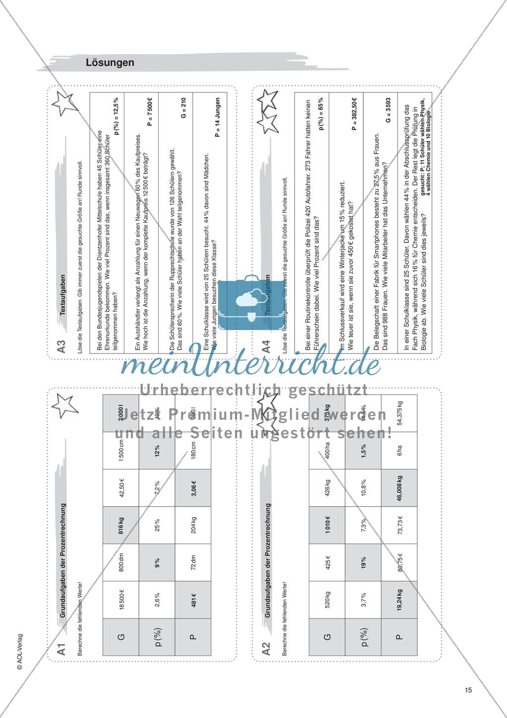 Freiarbeit: Prozent- und Zinsrechnen Preview 17