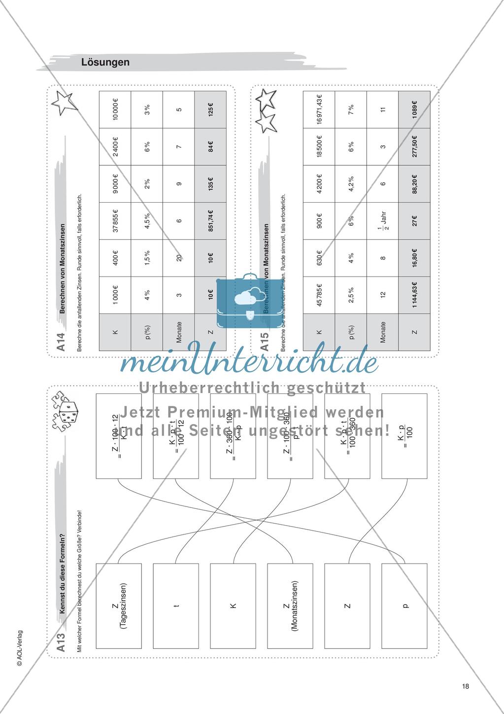 Freiarbeit: Prozent- und Zinsrechnen Preview 20