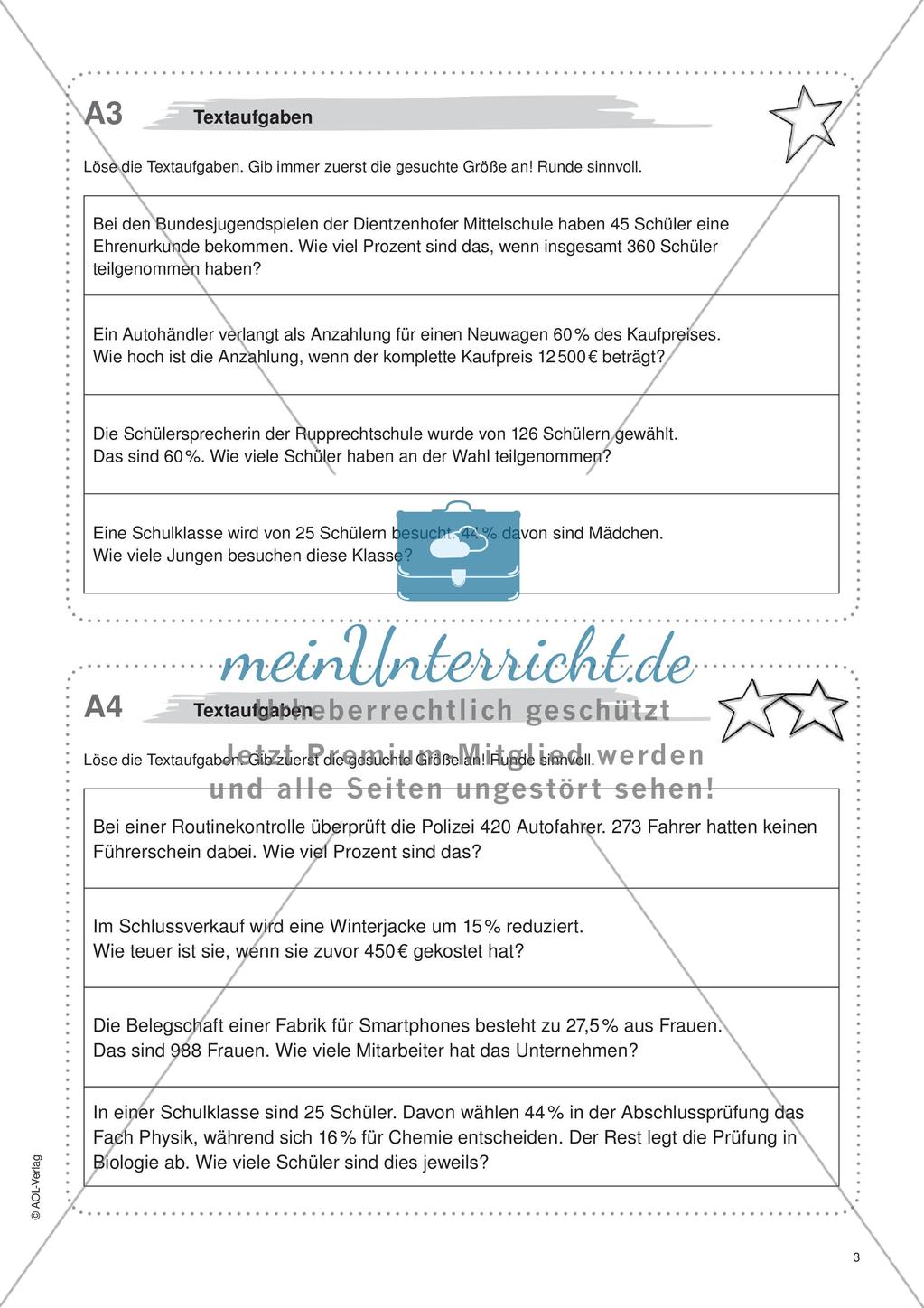 Freiarbeit: Prozent- und Zinsrechnen Preview 5