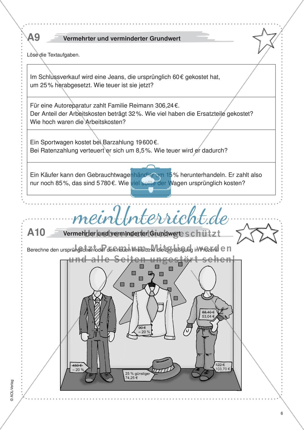 Freiarbeit: Prozent- und Zinsrechnen Preview 8