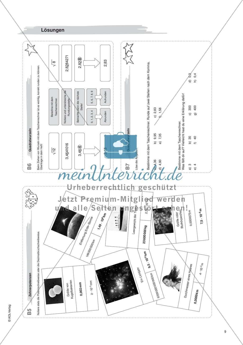 Freiarbeit: Potenzen und Wurzeln Preview 11