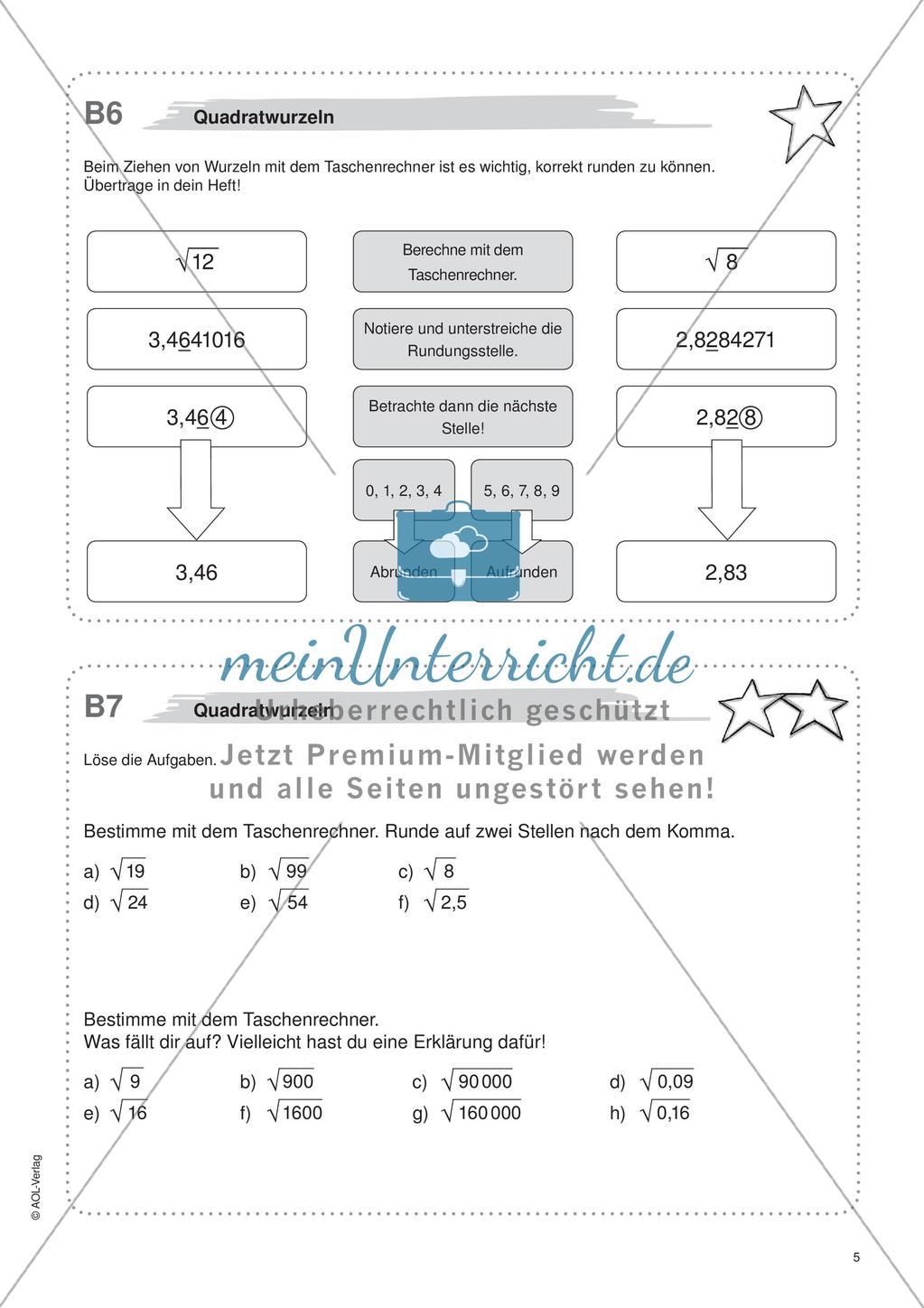 Freiarbeit: Potenzen und Wurzeln Preview 7