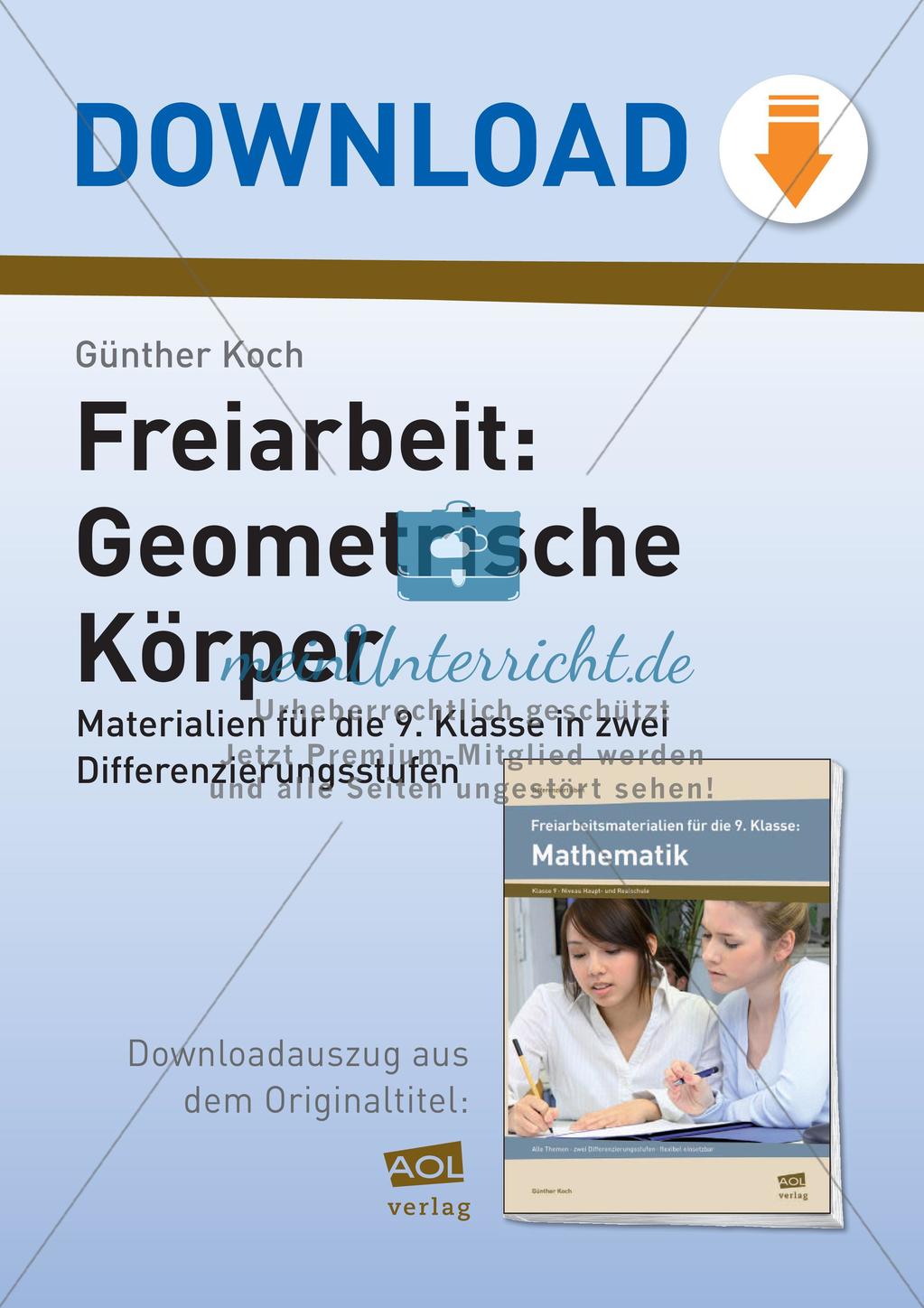 Freiarbeit: Geometrische Körper Preview 1