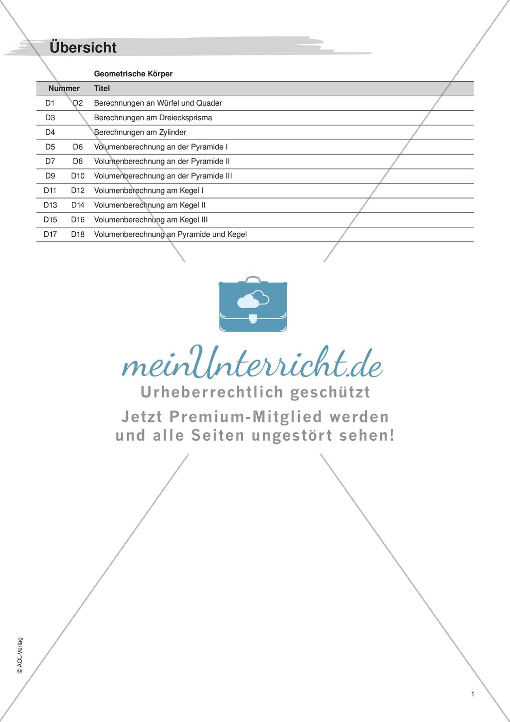 Freiarbeit: Geometrische Körper Preview 3
