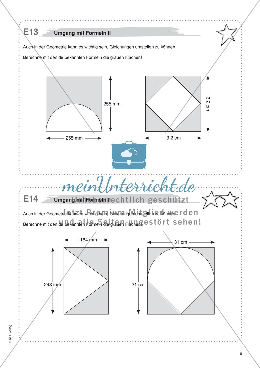 Freiarbeit: Gleichungen und Formeln Preview 10