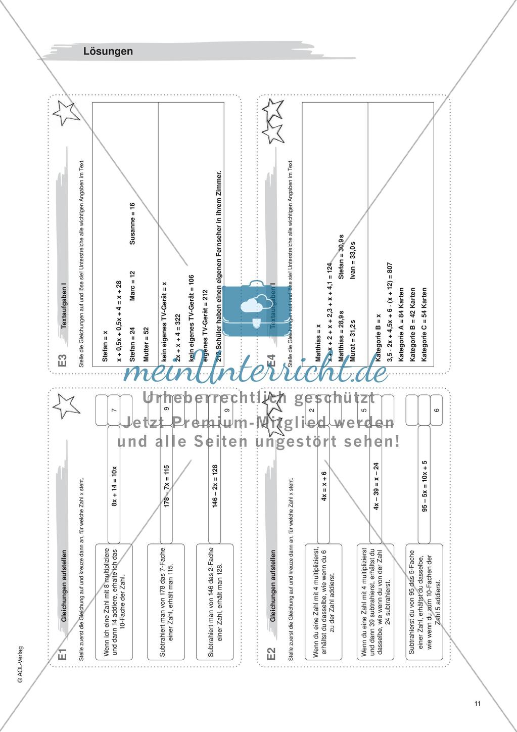 Freiarbeit: Gleichungen und Formeln Preview 13