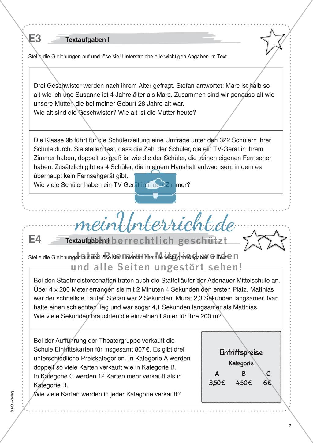 Freiarbeit: Gleichungen und Formeln Preview 5
