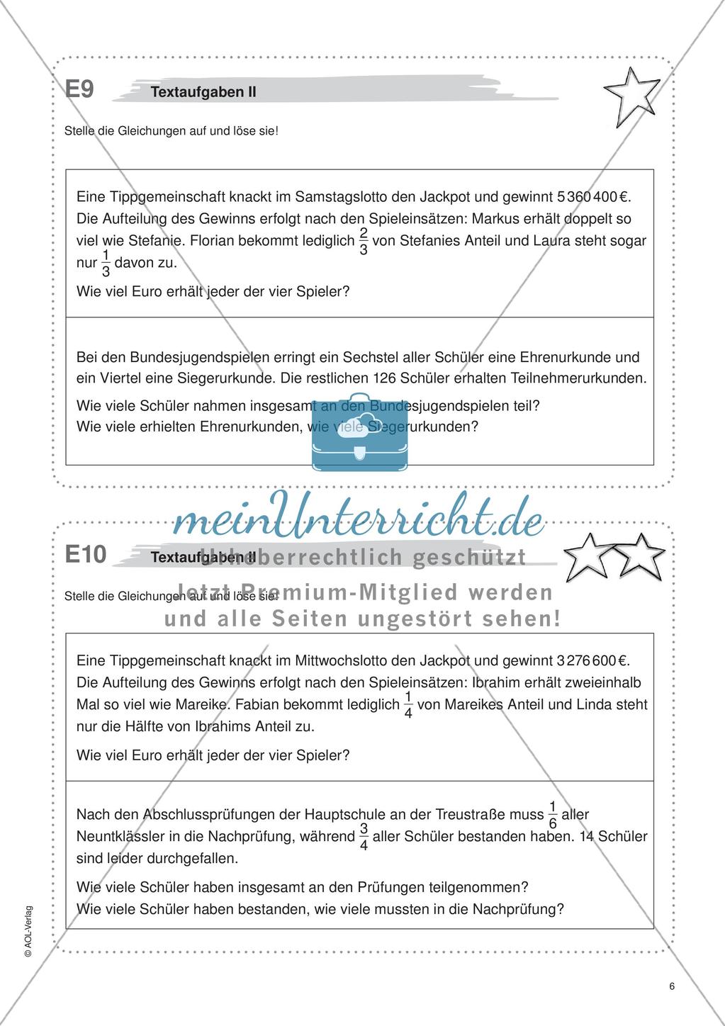 Freiarbeit: Gleichungen und Formeln Preview 8