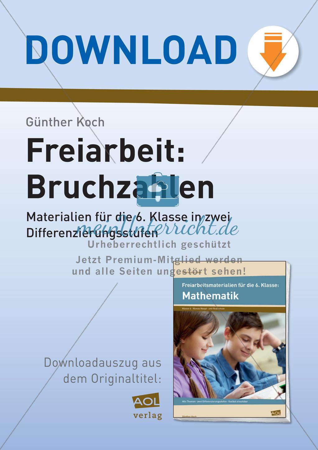 Freiarbeit: Bruchzahlen Preview 1
