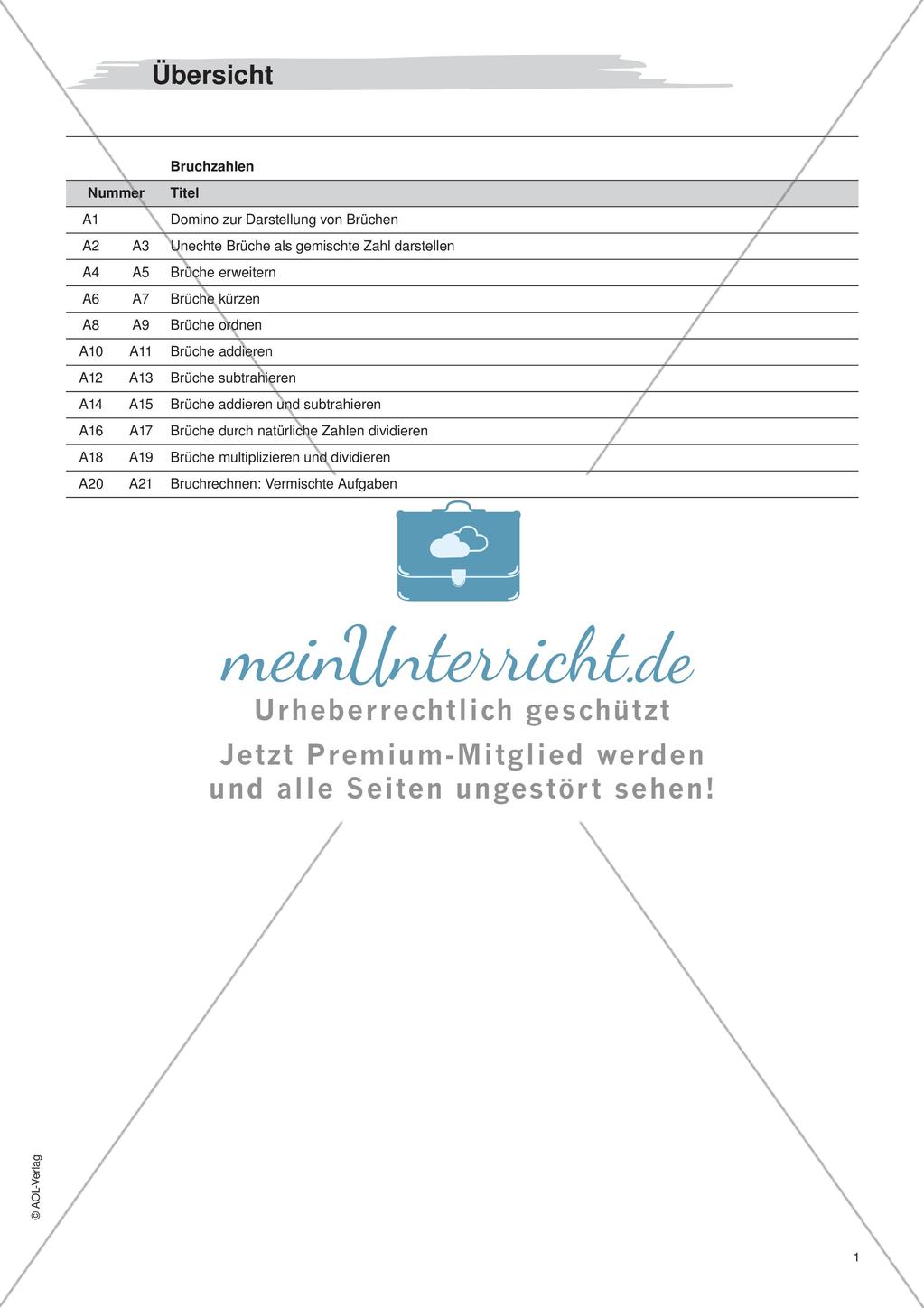 Freiarbeit: Bruchzahlen Preview 3