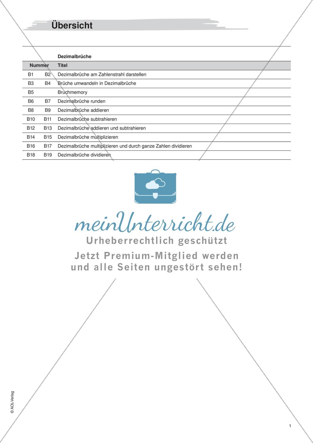 Freiarbeit: Dezimalbrüche Preview 3