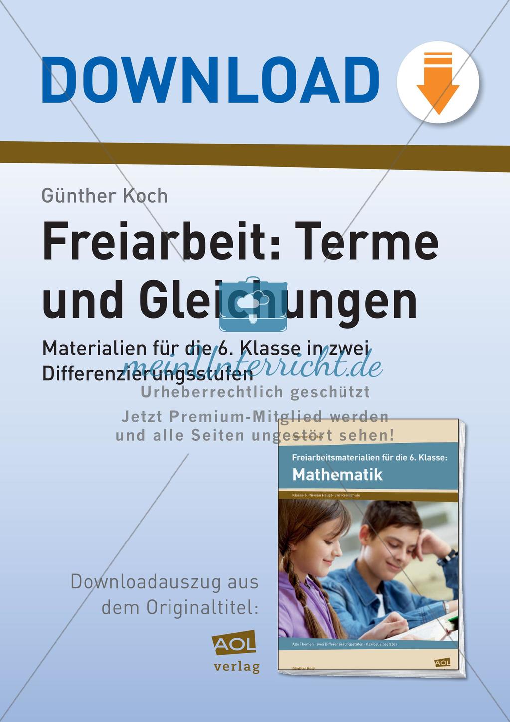 Terme und Gleichungen Preview 1