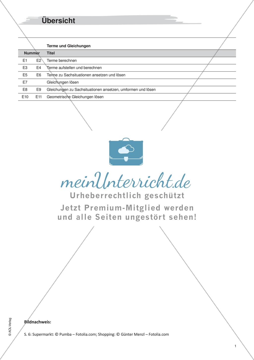 Terme und Gleichungen Preview 3